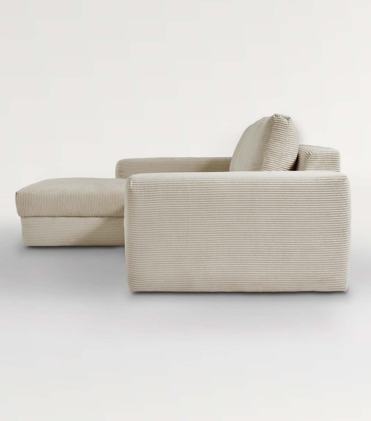 ECKSOFA Der Klassiker Recamiere links - Beige, Textil (280/190cm) - Mokebo