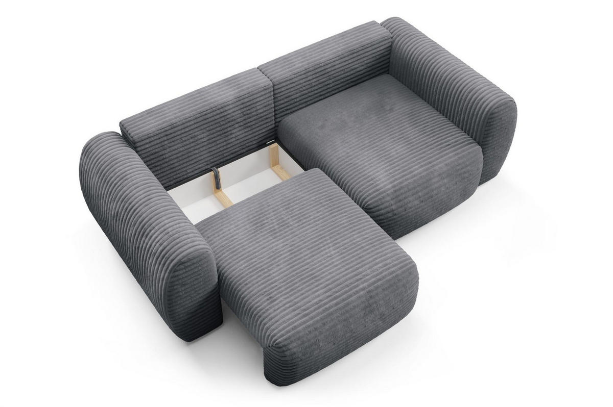 SCHLAFSOFA Simone - Anthrazit, Holzwerkstoff/Textil (266/95/110cm) - Fun Möbel