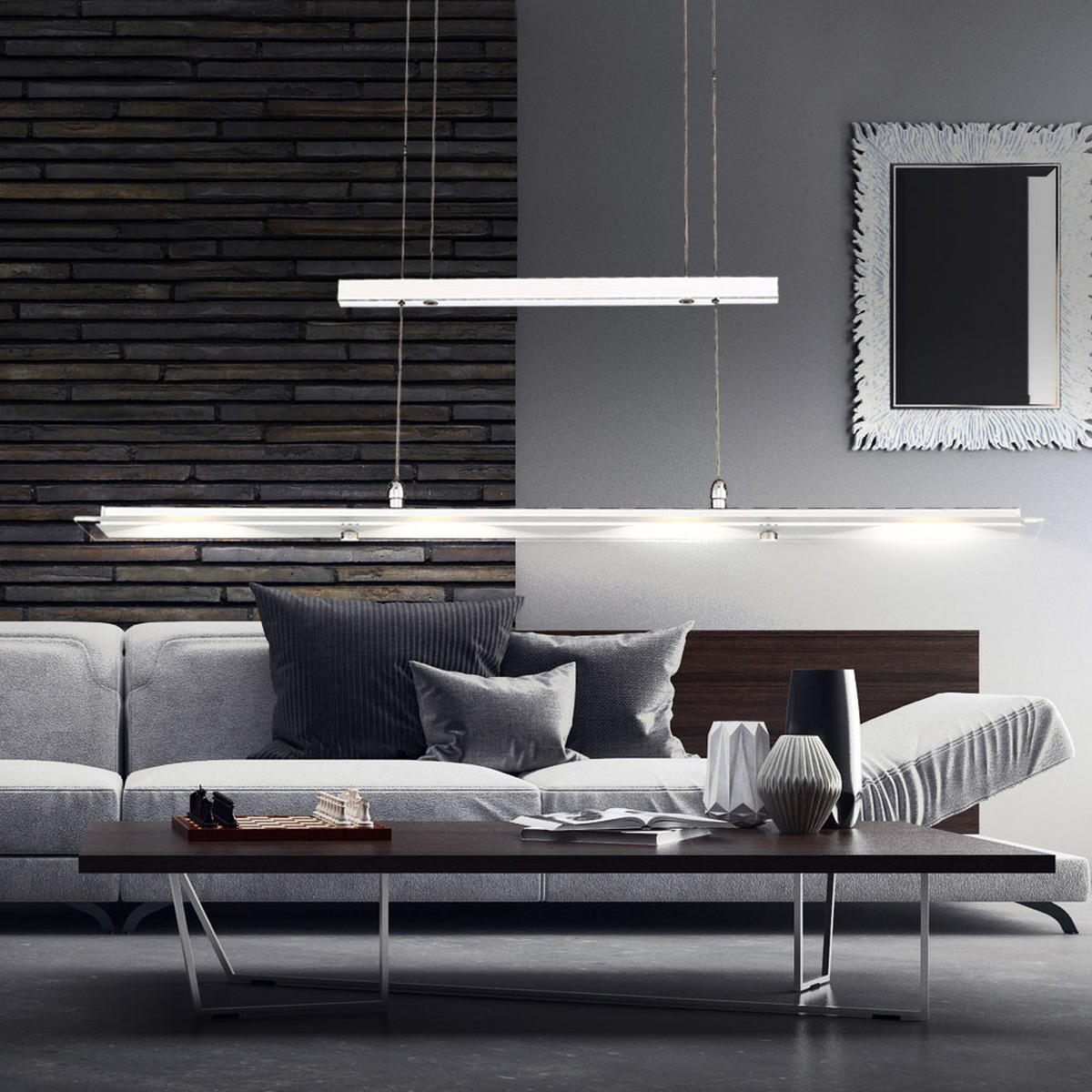 LED HÄNGELEUCHTE Janick Silber - Silberfarben, Glas (80/9/165cm) - Globo Lighting