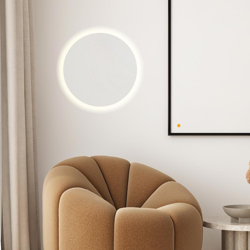 LED-WANDLAMPE Cloud Weiß Ø 40cm - Weiß, Metall (40/4.4/40cm) - s.luce