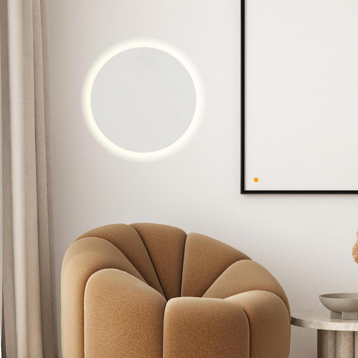 LED-WANDLAMPE Cloud Weiß Ø 40cm - Weiß, Metall (40/4.4/40cm) - s.luce