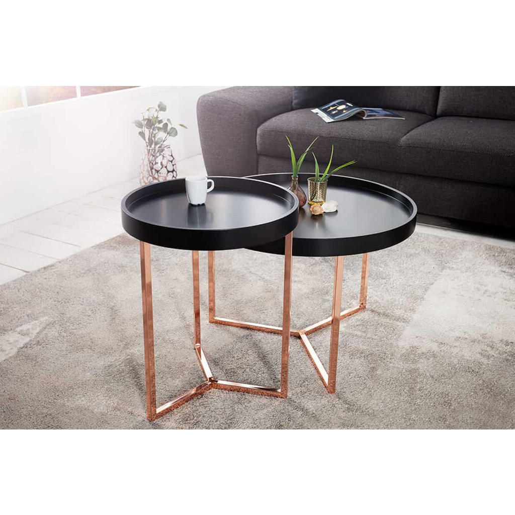 Thumbnail - riess-ambiente Couchtisch, Schwarz, Holz, Rund,Rund, 60x45x60 cm, Wohnzimmer, Wohnzimmertische, Couchtische