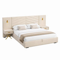 BETT mit Bettkasten 160x200 cm Samt Beige White - Beige, Holz (160/200cm) - Meubliv