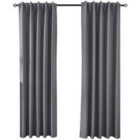 VORHANG 2ER SET BOSTON DARK HxB 245x140 cm Dunkelgrau - Dunkelgrau, Textil (140/245cm) - Gardinenbox