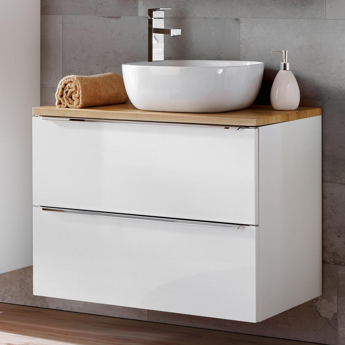 WASCHTISCH Toskana-56 - Weiß, Holzwerkstoff (81/75/46cm) - Lomado