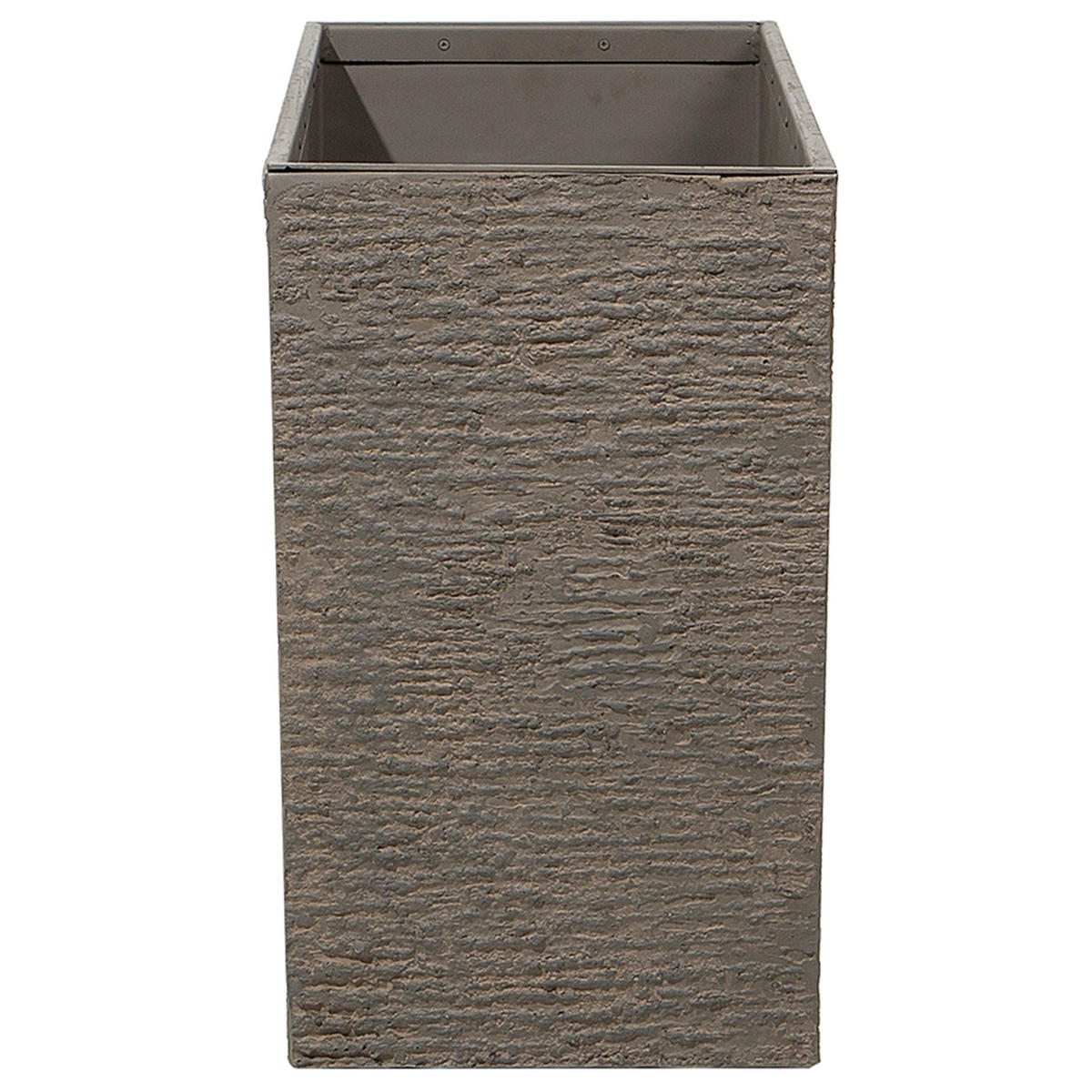 BLUMENTOPF dunkelbraun rechteckig 34/80/56 cm Edessa - Braun, Stein (56cm) - Beliani