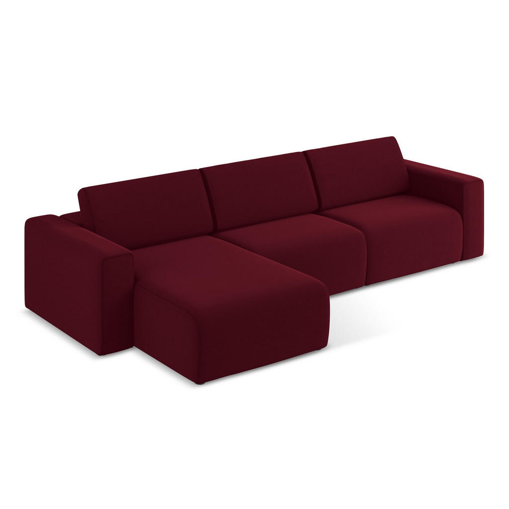 Thumbnail - Makamii Ecksofa, Bordeaux, Textil, 4-Sitzer, Füllung: Schaumstoff, L-Form, Ottomane links, 314x167 cm, Made in EU, Wohnz...
