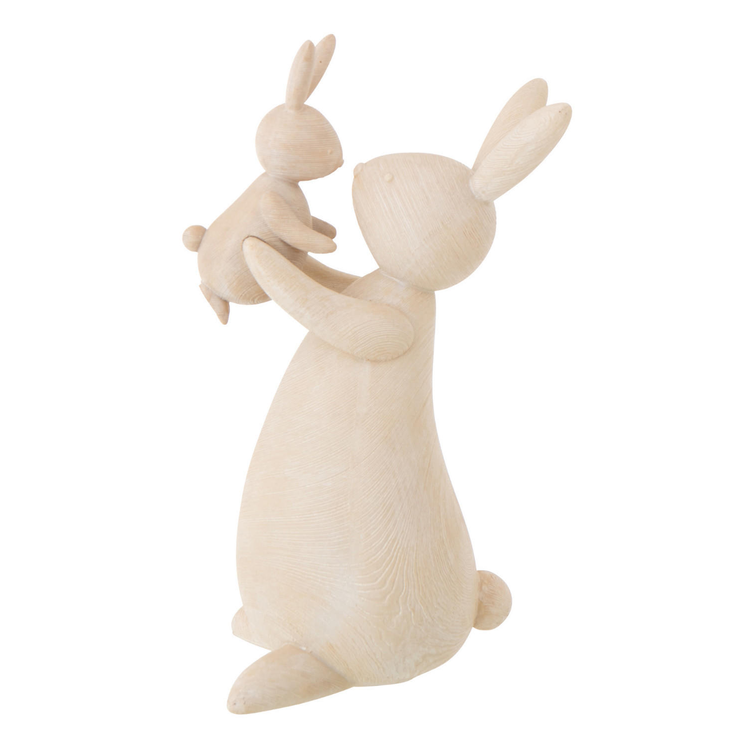 DEKO KANINCHEN MAMA - Beige, Glas/Naturmaterialien (14/31/18cm) - J-Line