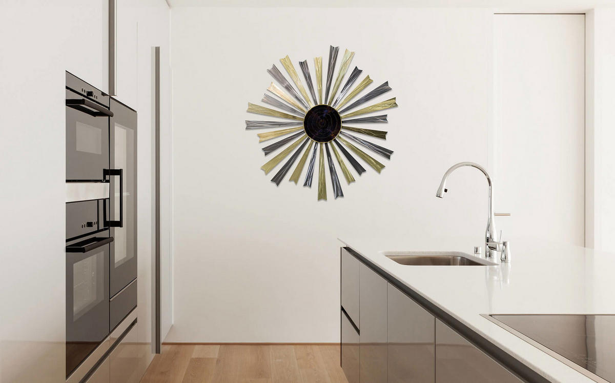 WANDDEKO Gold 110/110 cm - Silberfarben/Goldfarben, Metall (3/110/5cm) - KUNSTLOFT