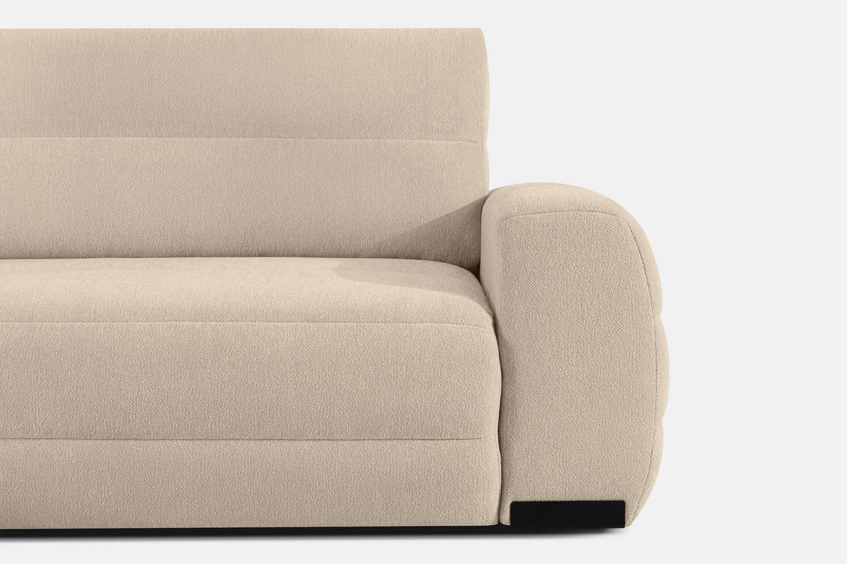 ECKSOFA LINKS BLUME, Cremefarbe - Creme, Holz/Holzwerkstoff (271/164cm) - KONSIMO®