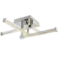 LED DECKENLEUCHTE Metall Glas Silber - Silberfarben, Glas (69.2/69.2/18.9cm) - Globo Lighting