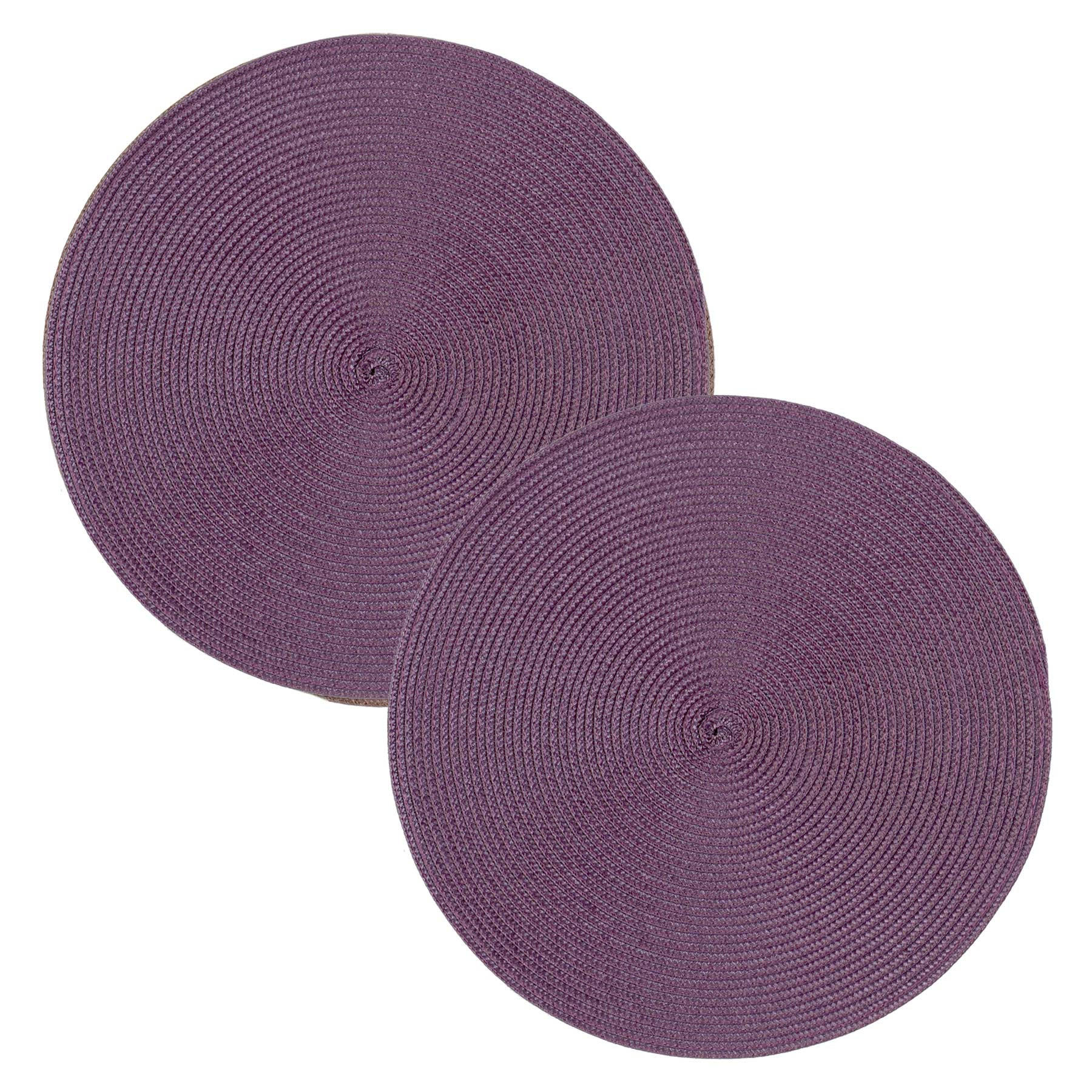 PLATZSET 2er Set Polypro Aubergine 35 cm rund - Aubergine, Kunststoff (35cm) - TiborTex