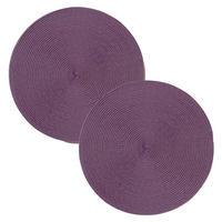 PLATZSET 2er Set Polypro Aubergine 35 cm rund - Aubergine, Kunststoff (35cm) - TiborTex