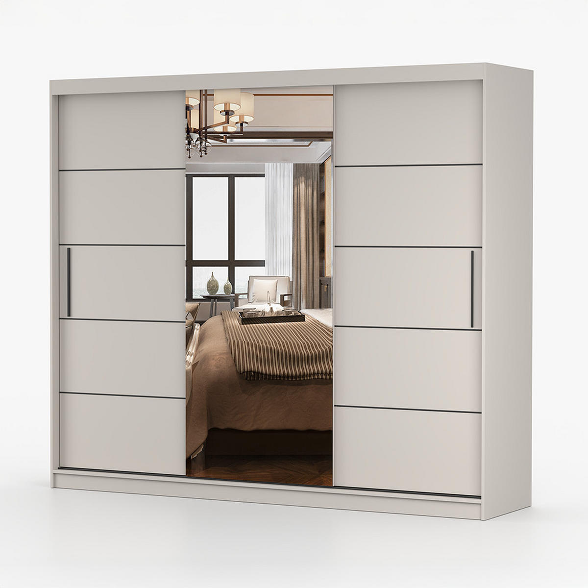 SKŘÍŇ s otočnými dveřmi Alba I 250 cm 250/218/61 cm, 3dveřová, kašmír - kašmírová, kompozitní dřevo (250/218/61cm) - imoebel24