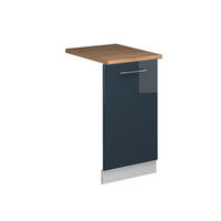 GESCHIRRSPÜLBLENDE Fame-Line Dunkelblau Hochglanz 45 cm , AP Eiche - Weiß/Dunkelblau, Holzwerkstoff (45/81.8/1.6cm) - Vicco