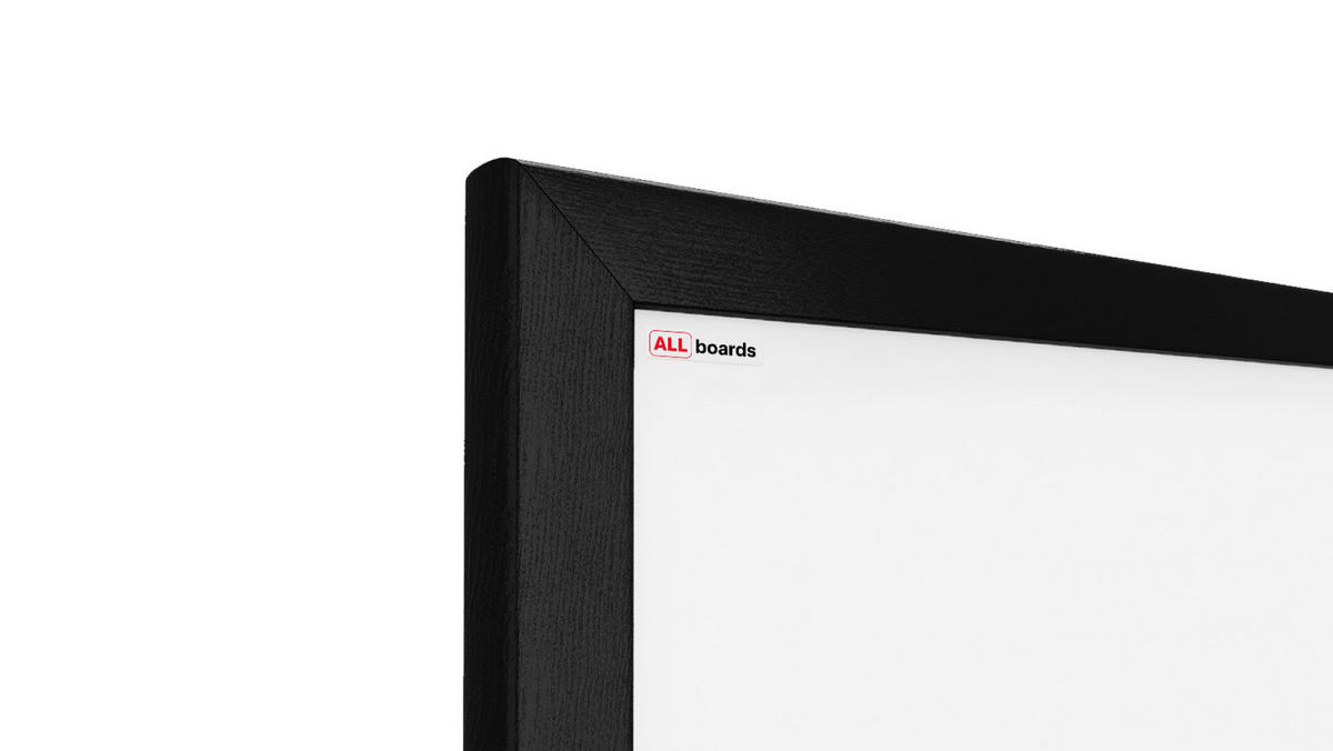 MAGNETISCHES Whiteboard mit schwarzen Holzrahmen 30x70cm - Schwarz, Holz (30/70/1.5cm) - ALLboards