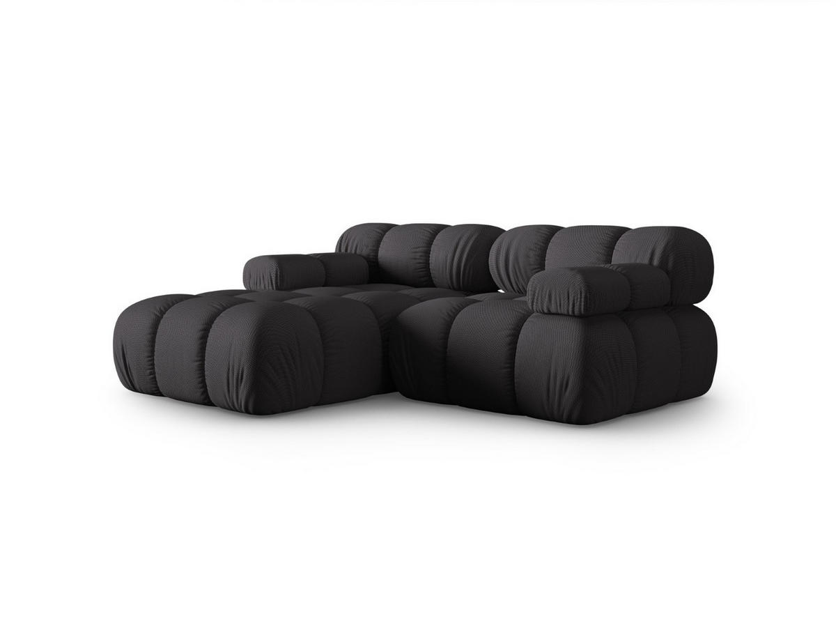 ECKSOFA modular links Bellis aus 3D-Stoff Expresso 3 Sitzplätze - Graubraun, Textil (155/188cm) - Micadoni