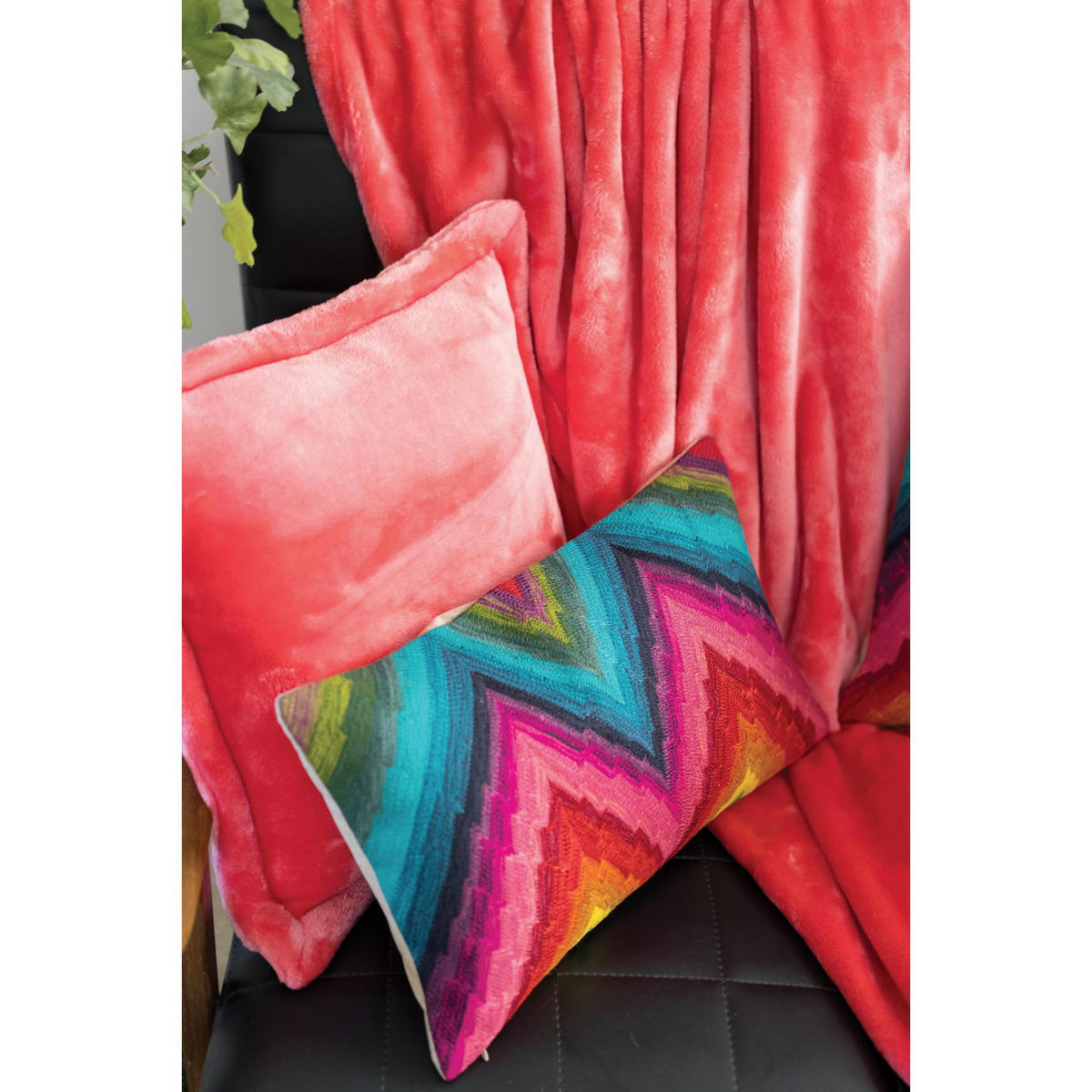 KISSEN Tender malabar 50 x 50 cm - Hellrot, Textil (50/50cm) - Vivaraise