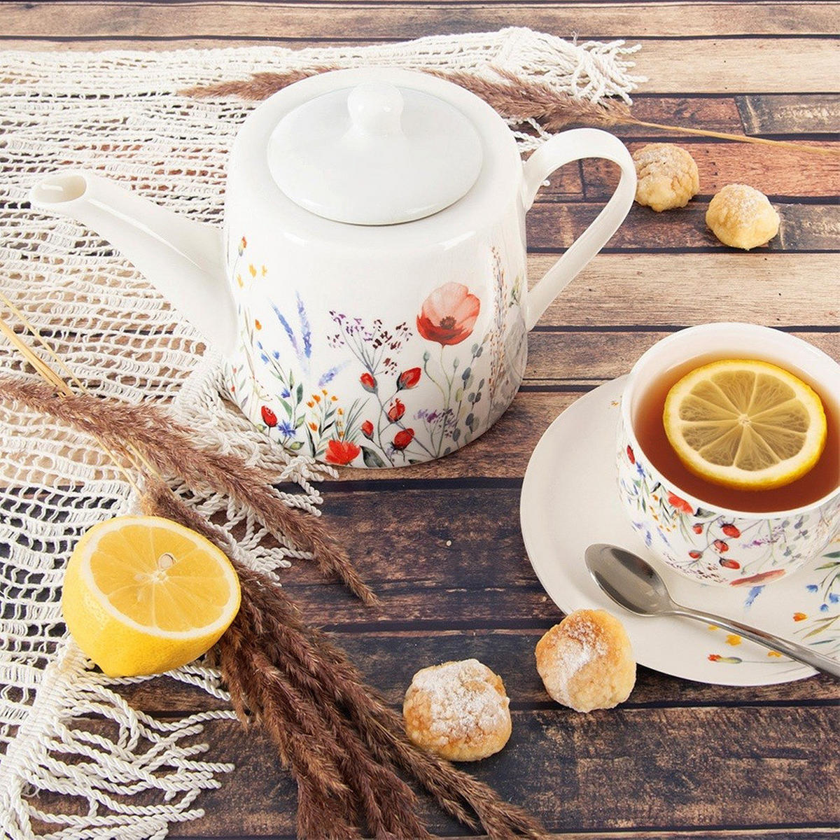 KAFFEE- UND TEEKANNE Porzellan Maki 1 l - Creme, Keramik (1L) - Orion 