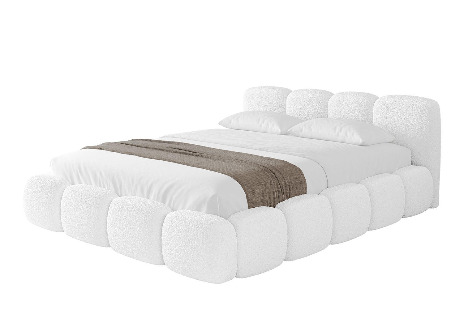 POLSTERBETT mit Bettkasten und Lattenrost, Bett mit Matratze H3/H4 - KALA-v1 120x200 Weiß - Weiß, Holzwerkstoff/Textil (120/200cm) - ALTDECOR