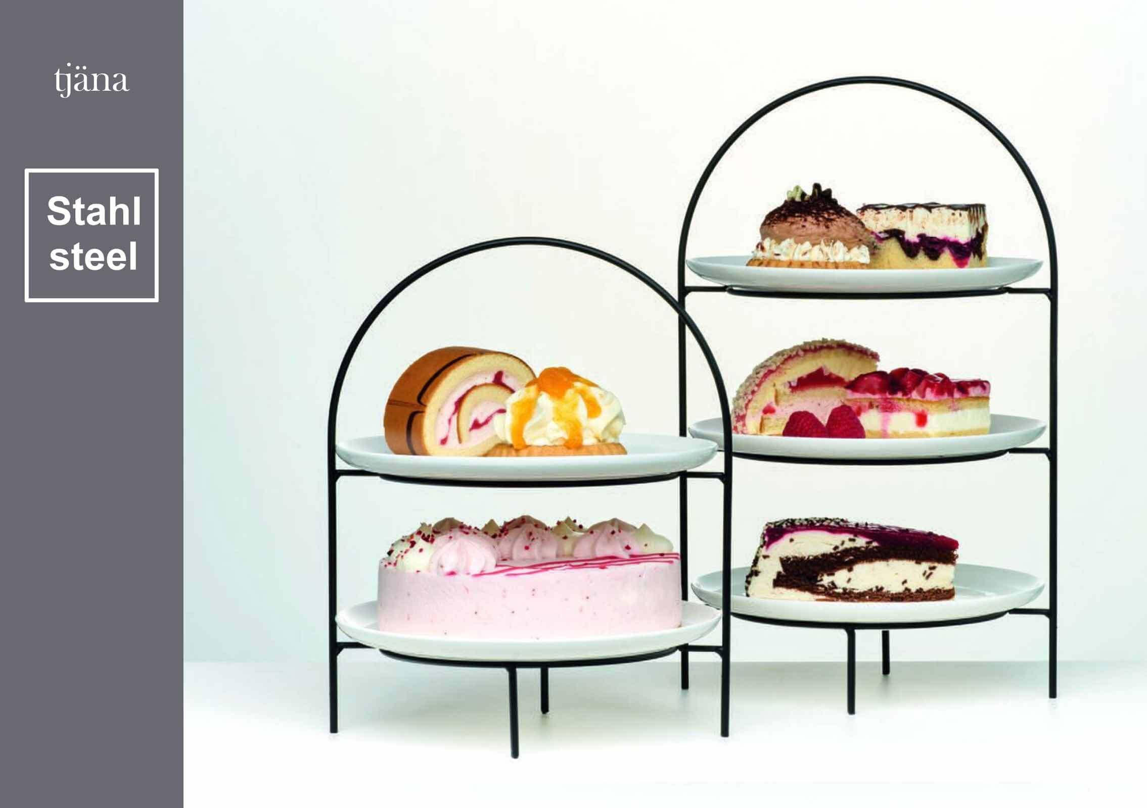 ETAGÈRE MIT TELLER Tjäna schwarz-weiß 3-stufig - Schwarz/Weiß, Metall (20/37cm) - Ritzenhoff Breker