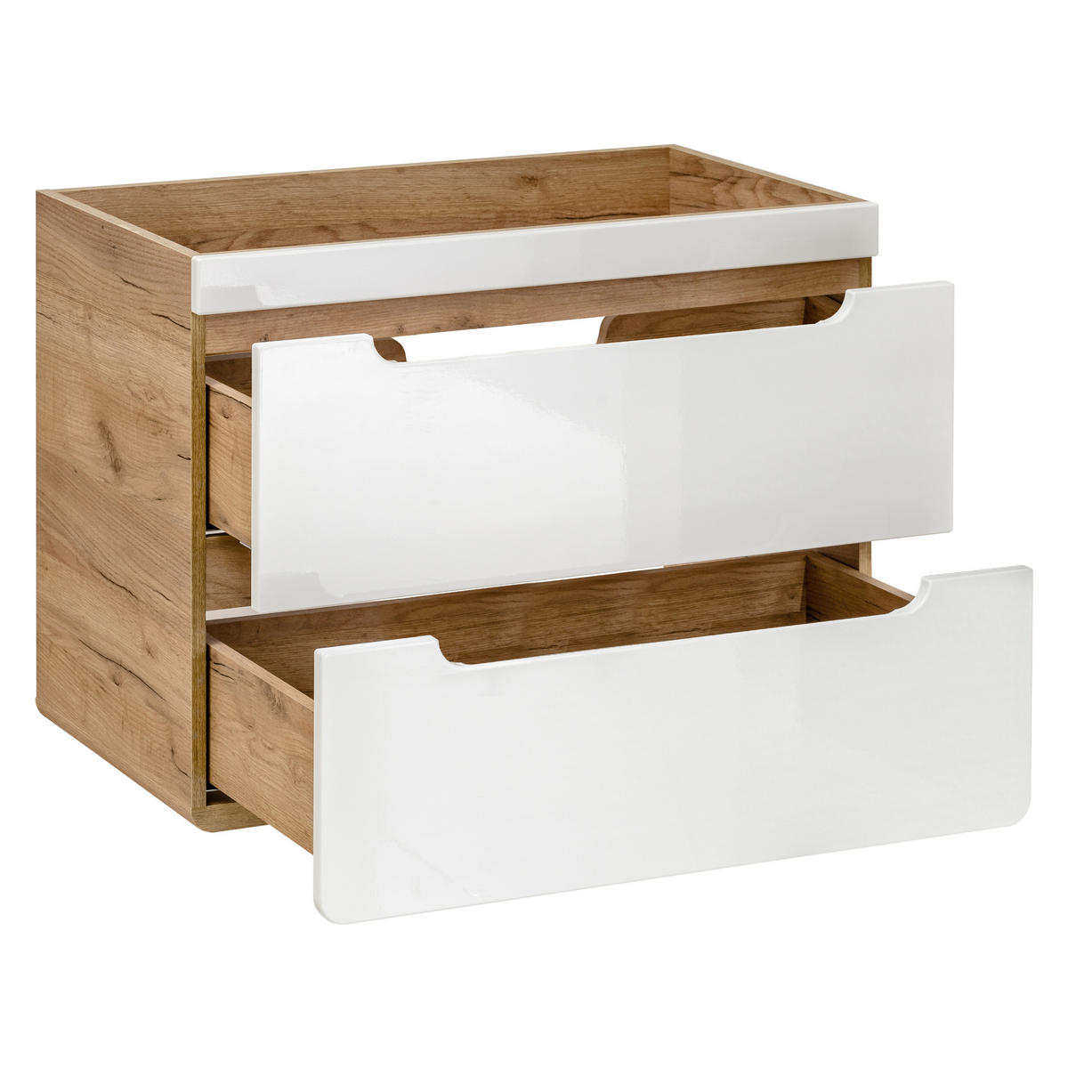 WASHTISCHKOMBI ARVIDA SET2 Eiche Weiß - Weiß, Glas/Holzwerkstoff (80/59/46cm) - Komodee