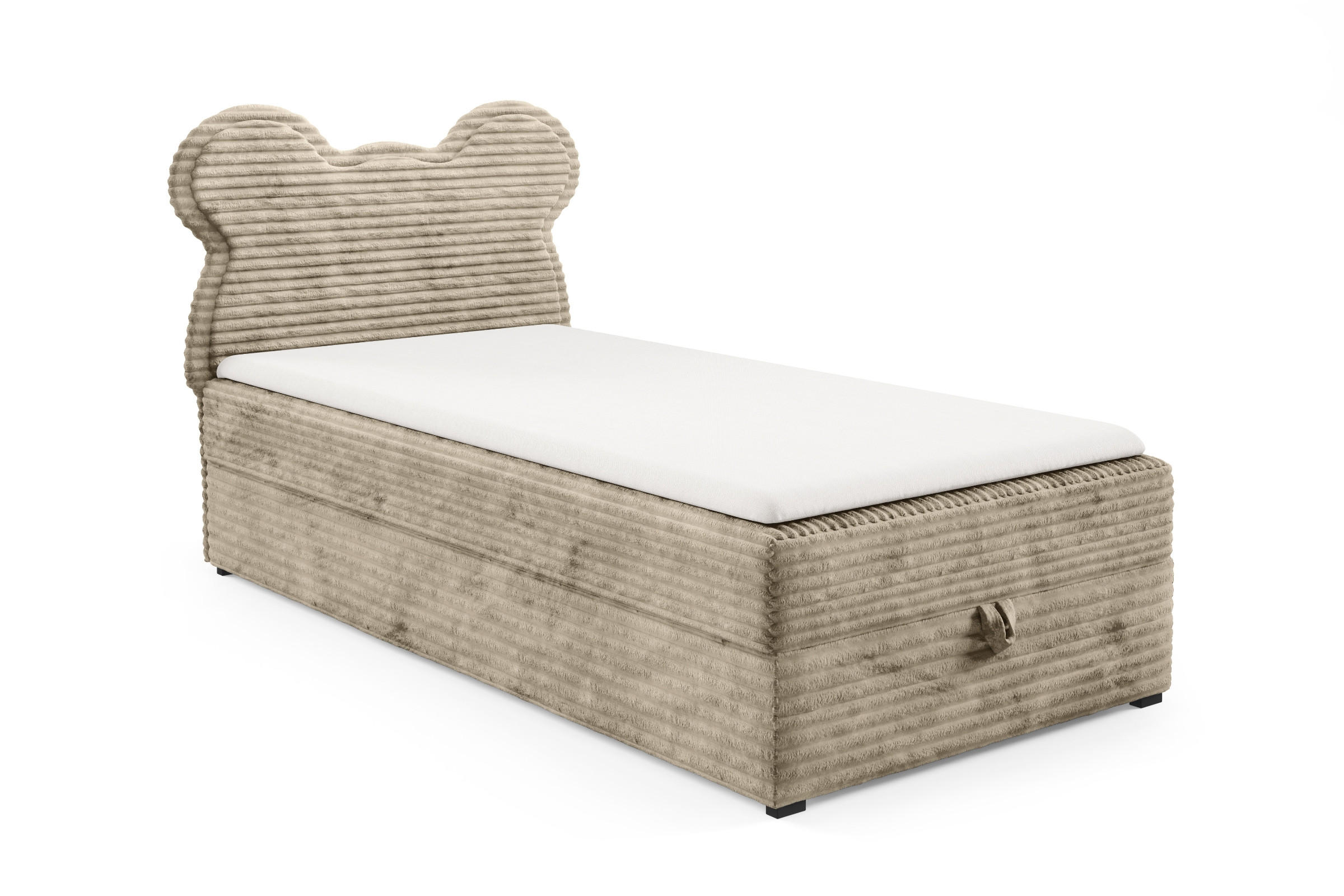 BOXBETT TEDDY 100/200 Cord-Samt Beige H3 - Beige, Holz/Holzwerkstoff (100/200cm) - Deine Möbel 24