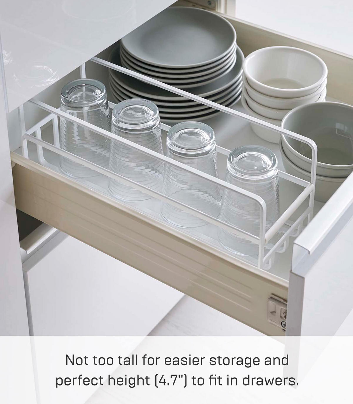 ORGANIZER FÜR TASSEN UND GLÄSER Tower 5643 weiß 12/33,2/11 cm - Weiß, Metall (11/12/33.2cm) - Yamazaki