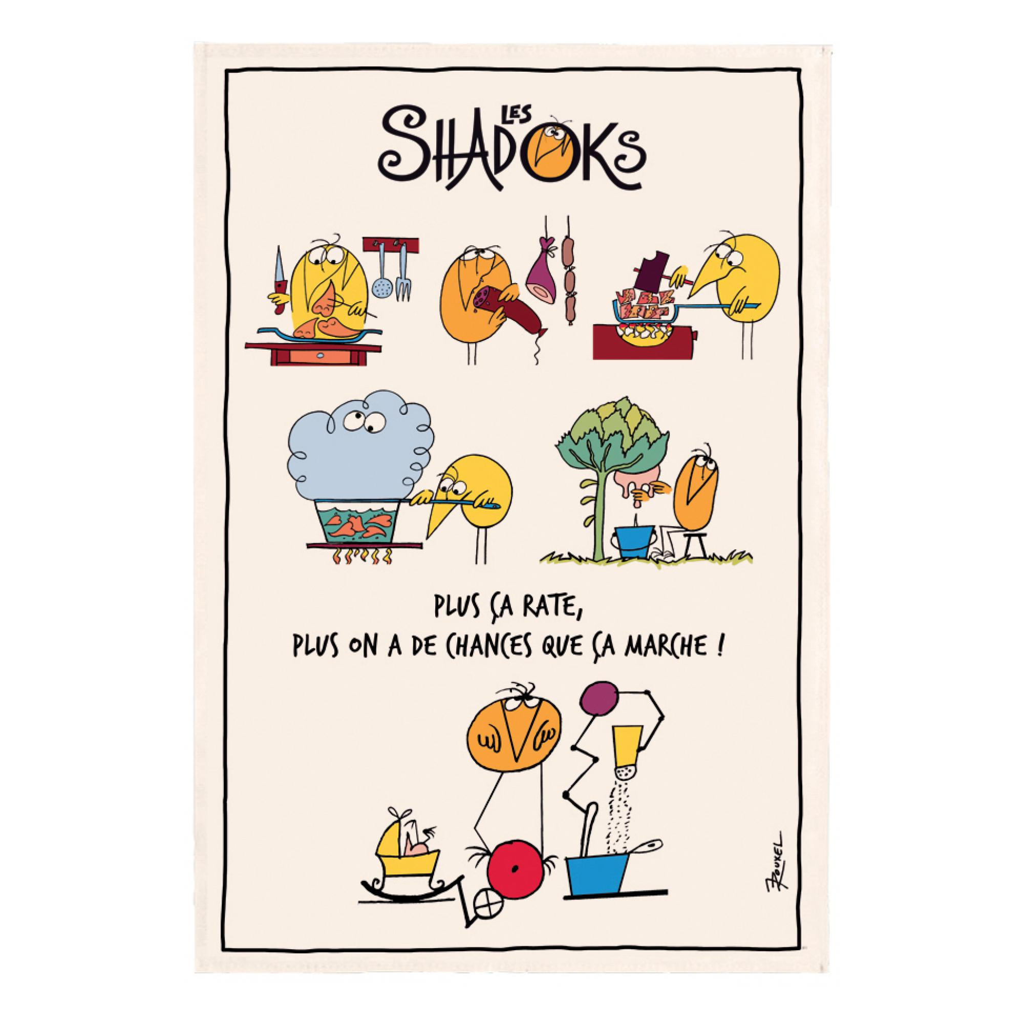 GESCHIRRTUCH Shadoks en cuisine ekrü 48 x 72 cm - Weiß, Textil (48/72cm) - Winkler