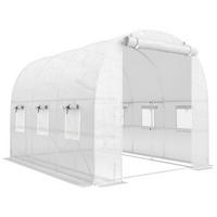 FOLIENGEWÄCHSHAUS Verzinkter-Stahl PE Weiß - Weiß, Metall (198/191/275cm) - Outsunny