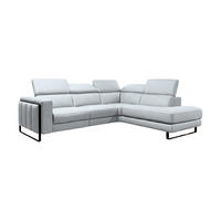 ECKSOFA Marchesi Echtleder Weiß - Weiß, Leder/Metall (257/80/220cm)
