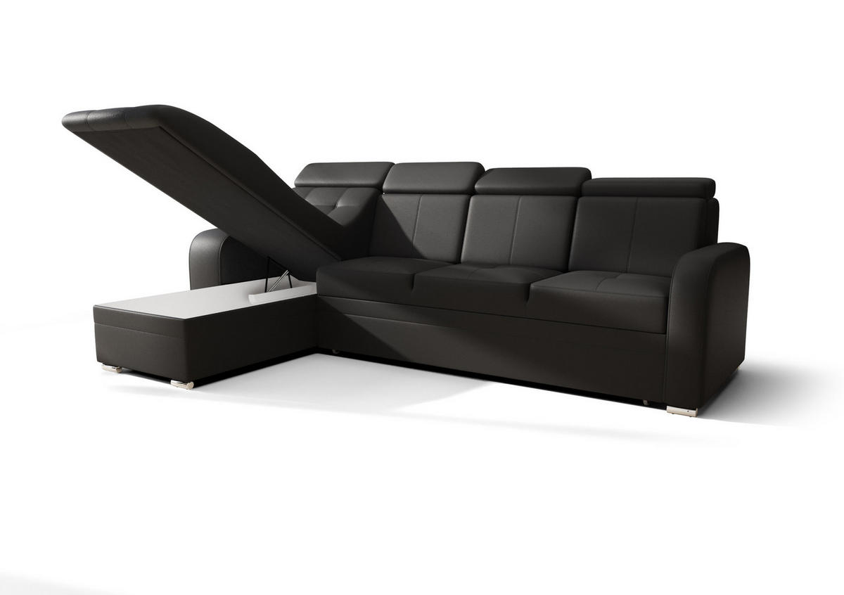 ECKSOFA KONGO RBN10, Eckcouch in L-Form mit Schlaffunktion, Farbe: Gelb, Velourstoff, Ottomane Links - Gelb, Textil (315/169cm) - O-Sofa