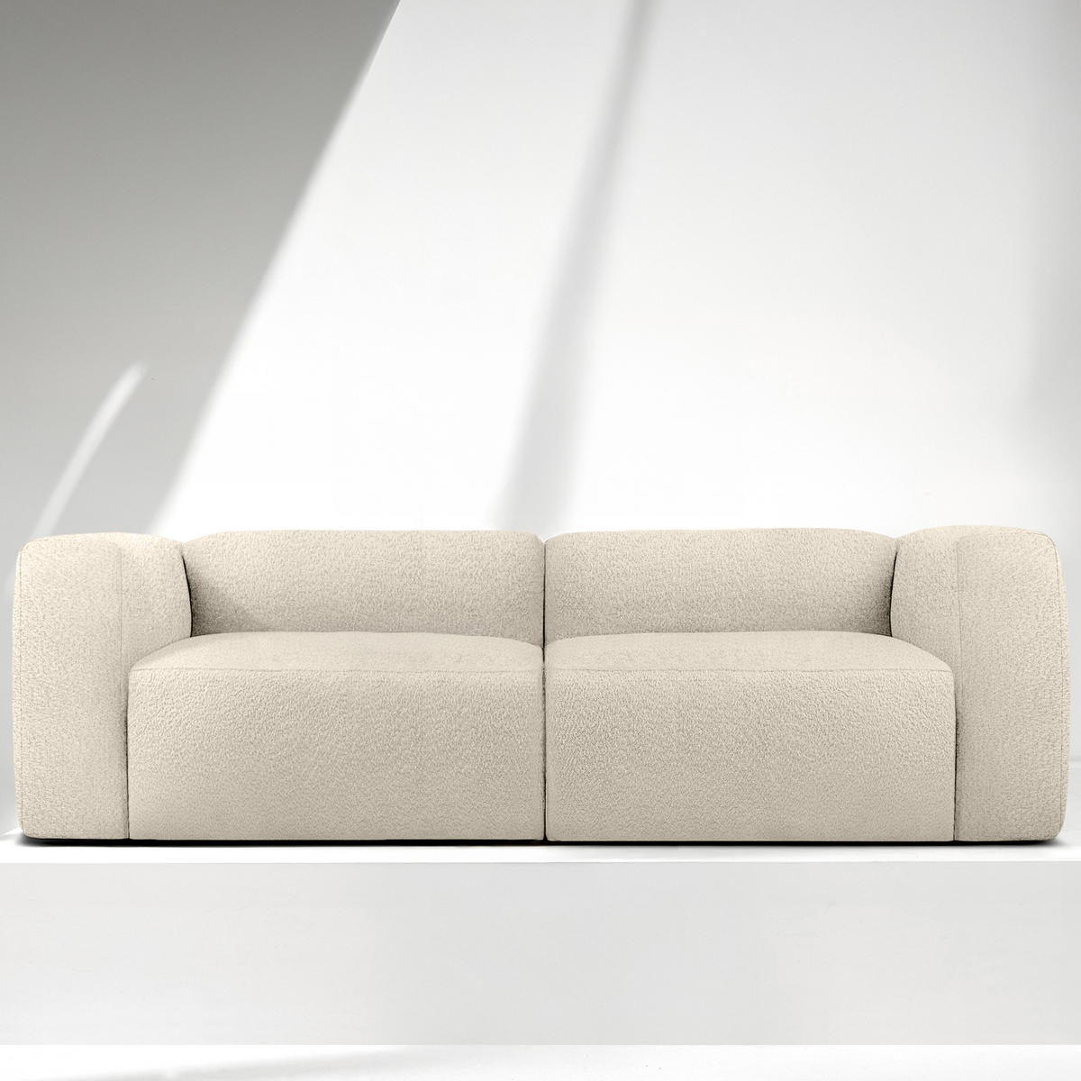 2,5-SITZER SOFA BUFFO, Hellbeige - Beige, Holz/Holzwerkstoff (250/73/96cm) - KONSIMO®