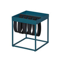 COUCHTISCH mit Magazinhalter schwarz und petrol - Schwarz, Holzwerkstoff (35/35/40cm) - ebuy24