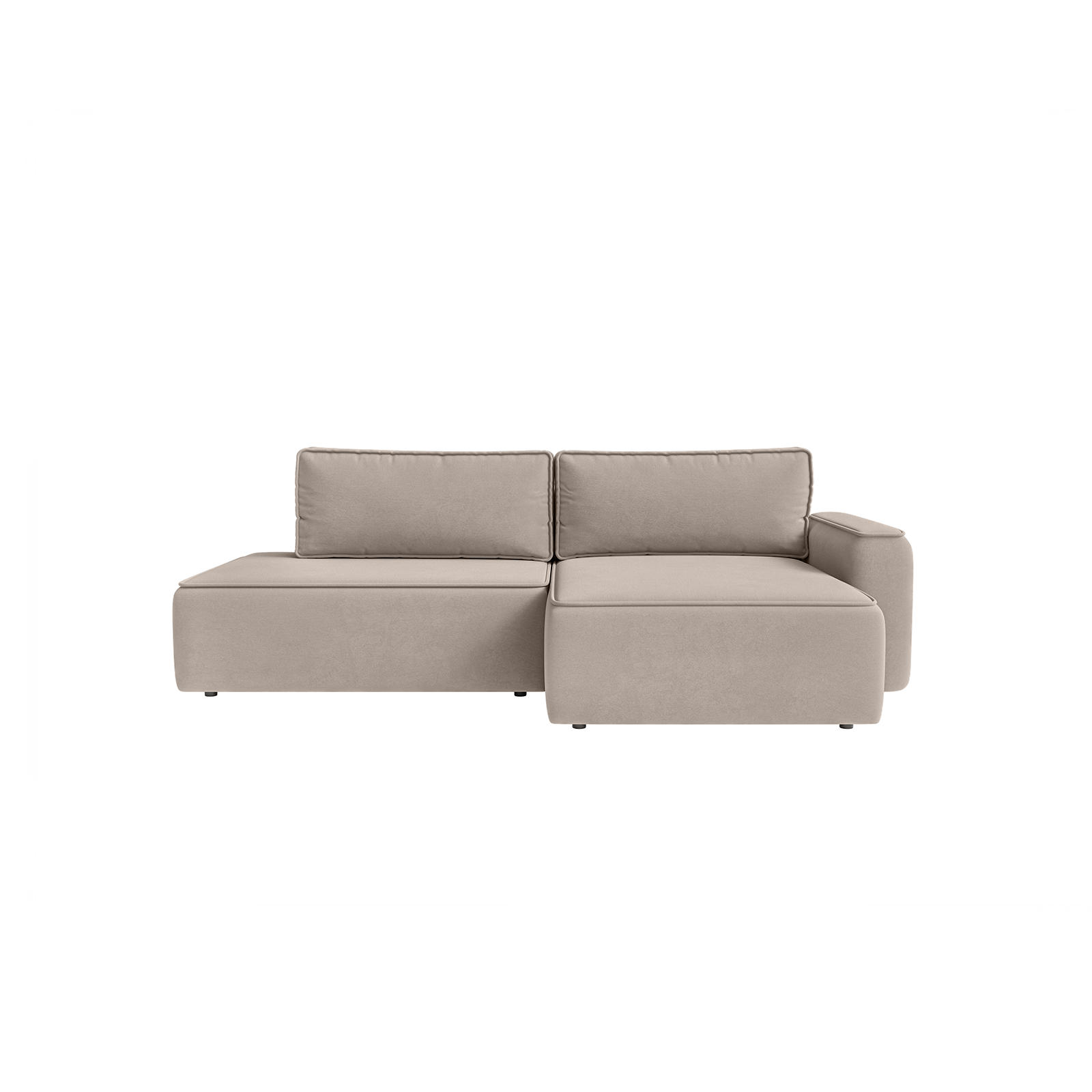 ECKSOFA Sarro mit Schlaffunktion, Taupe - Taupe, Textil (260/165cm) - Fedve