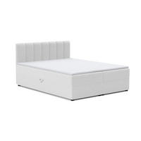 BOXBETT VANESSA 200/200 in Boucle Weiß H4 - Weiß, Holz/Holzwerkstoff (200/200cm) - Deine Möbel 24