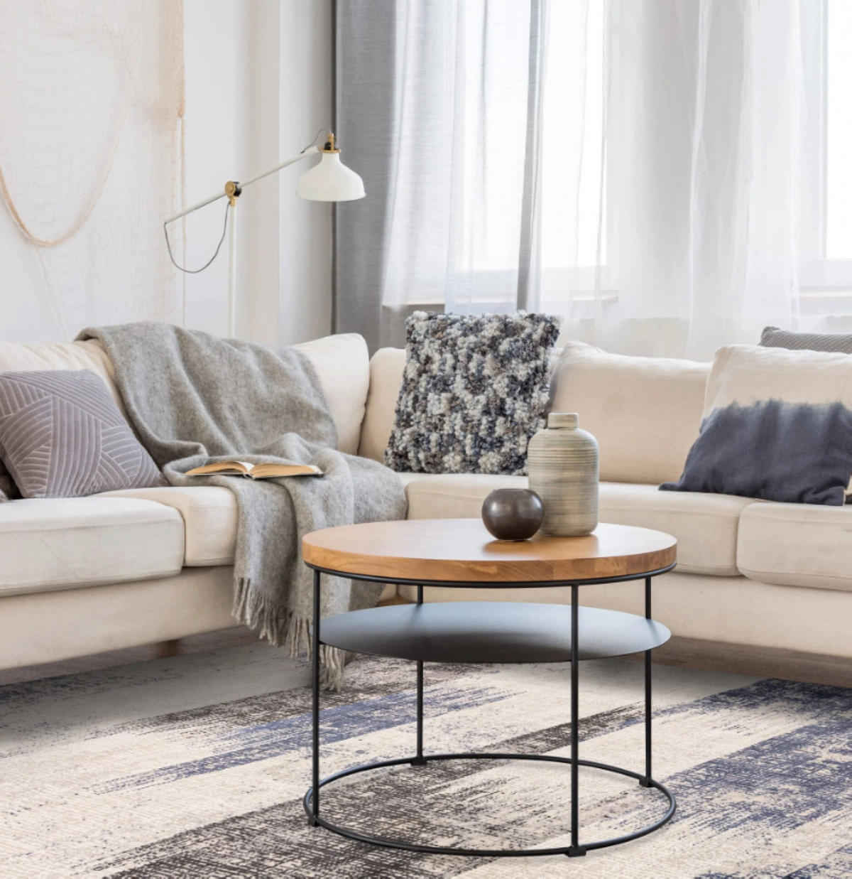 TEPPICH modern Wohn-/Schlafzimmer ZUKA LINES Blau 120 x 170 cm - Blau, Textil (120/170cm) - Novatrend