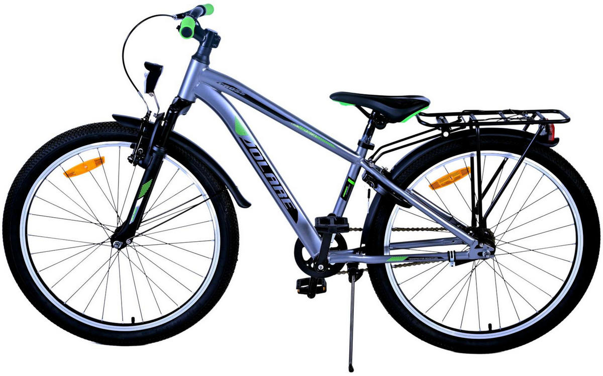KINDERFAHRRAD Cross - Jungen - Rücktritt + Handbremse - 24 Zoll - Grau - Grau, Metall (70cm) - TPFSports
