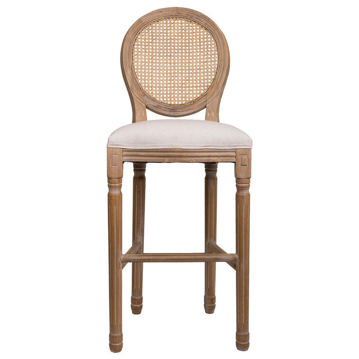 BARHOCKER aus Holz, 48x42x76cm - Beige, Naturmaterialien (48/121/42cm) - Wanderlust