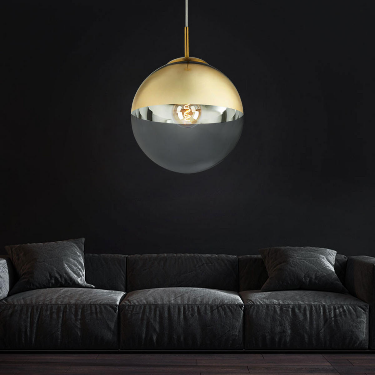 LED HÄNGELEUCHTE VARUS Gold Transparent - Goldfarben, Glas (25/25/120cm)