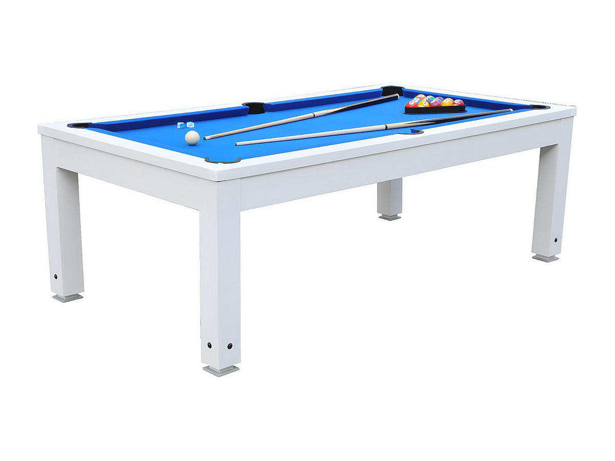 BILLARDTISCH - 8 Personen - holz - blau, weiß Snooker - Weiß, Holz (207/114.2cm) - Vente-Unique