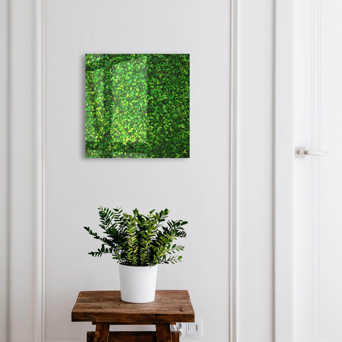SCHLÜSSELBOX Weiß 30x30 cm – Türöffnung nach rechts - Grüner Garten - Grün, Metall (30/30/5cm) - TULUP