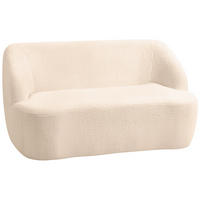 SOFA, 2-Sitzer, Bouclé-Stoff, 142cm, geschwungene Rückenlehne, beige - Multicolor, Holzwerkstoff (142/73.5/85cm) - FORIOUS