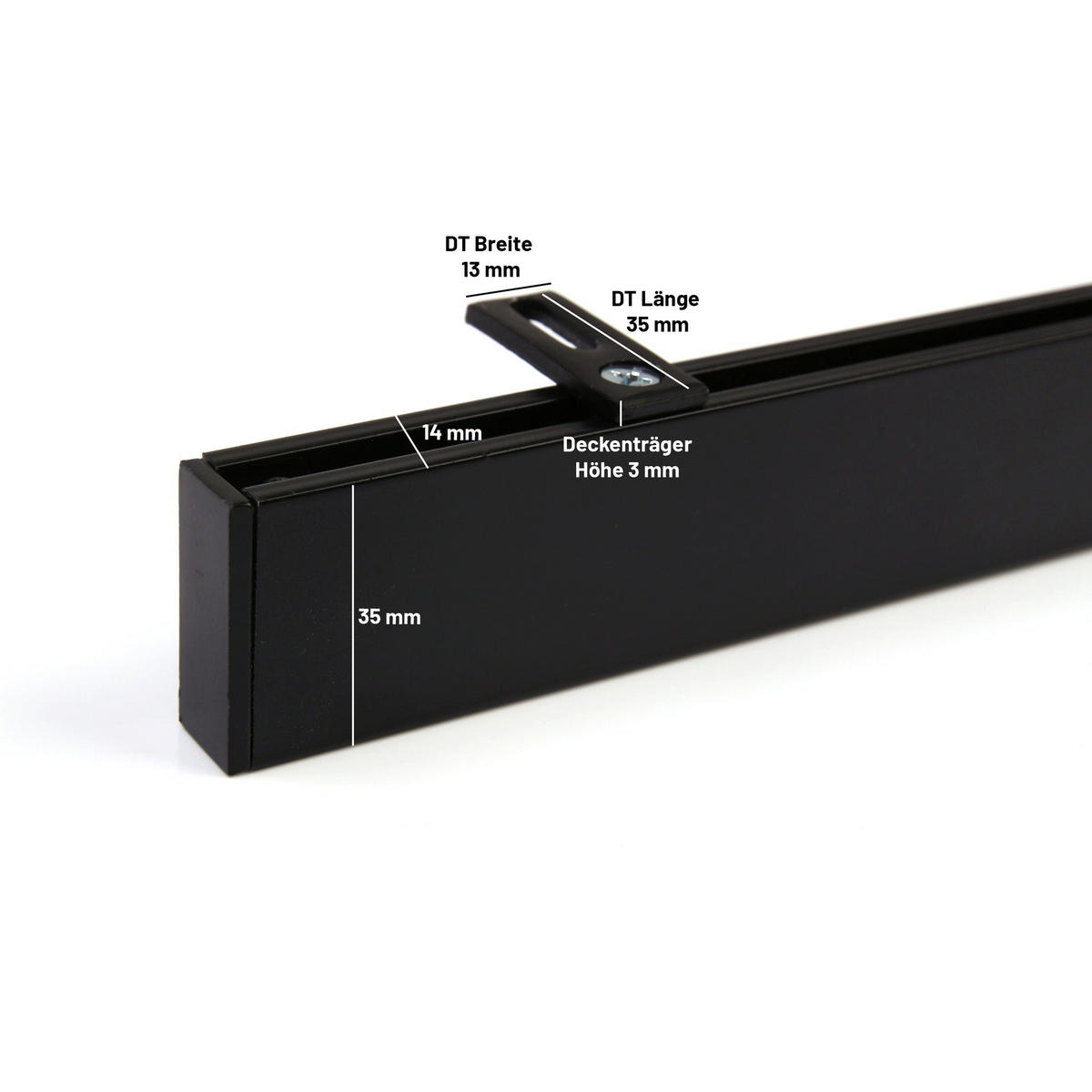 GARDINENSCHIENE 1-lauf Loft 370cm - Schwarz, Metall (370cm) - Deco-Raum