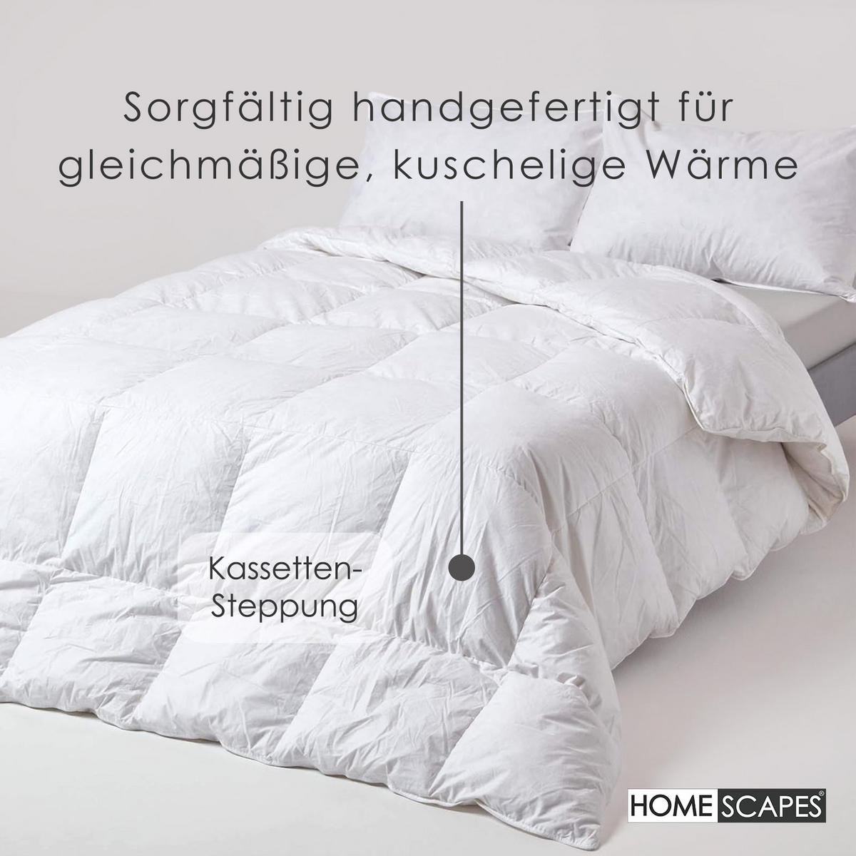 WINTERDECKE extrawarm 200/200 cm, Enten-Federn & Daunen - Weiß, Textil (200/200cm) - Homescapes