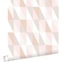 TAPETE grafische Dreiecke 53 cm x 10.05 m - Pink, Papier (53/1000cm) - ESTAhome