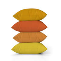 KISSENBEZÜGE 4er-Set Leinenoptik Orange Gelb 45 x 45 cm - Multicolor, Textil (45/45cm)