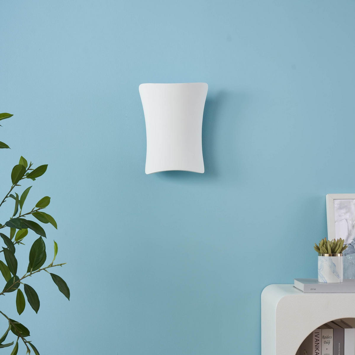 WANDLEUCHTE Zoriel, Weiß, 28.5cm - Weiß, Naturmaterialien (8/28.5/21.5cm) - KOSILUM