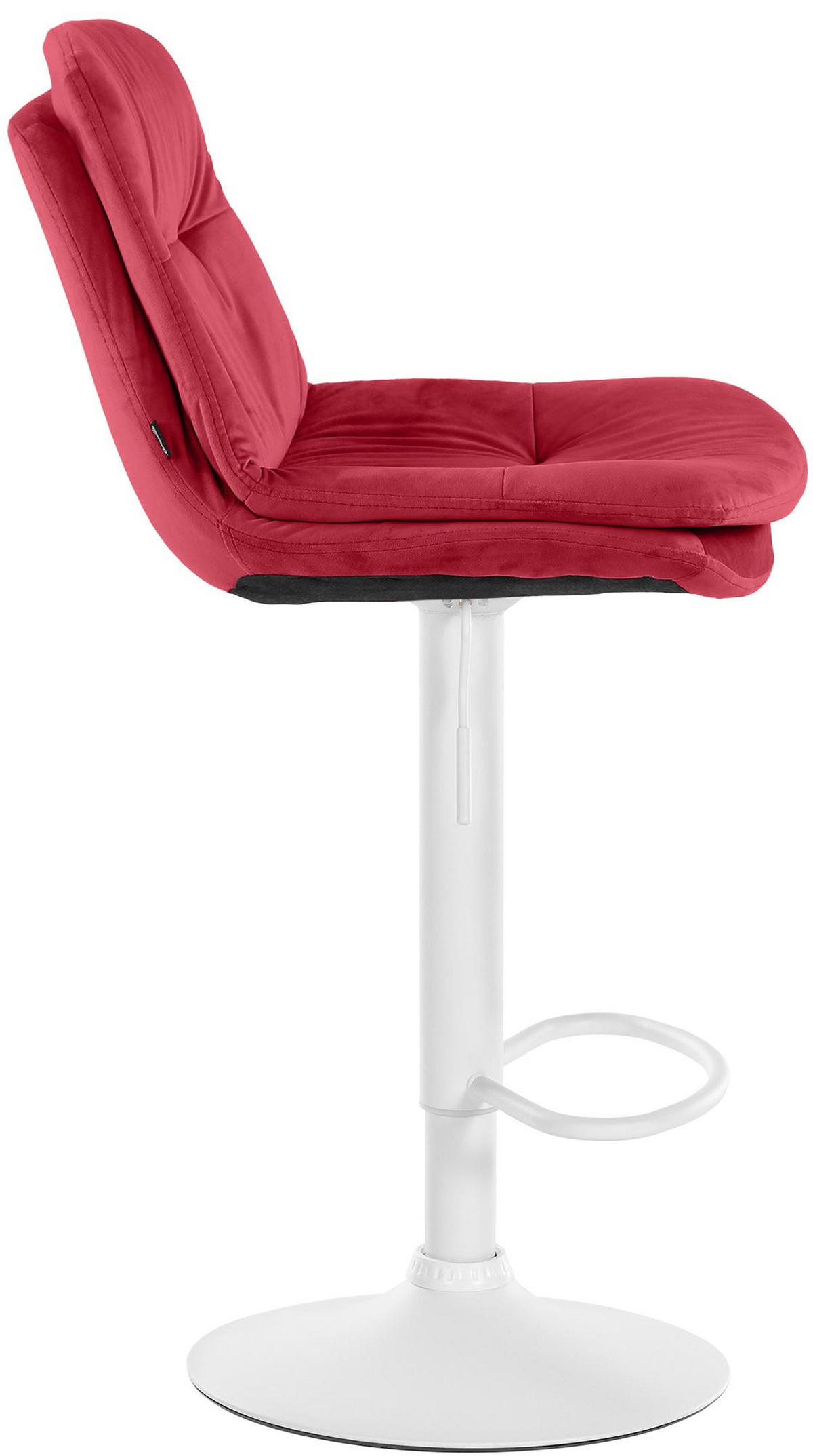 BARHOCKER Samt rot - Rot/Schwarz, Textil (46/94/54cm) - CLP