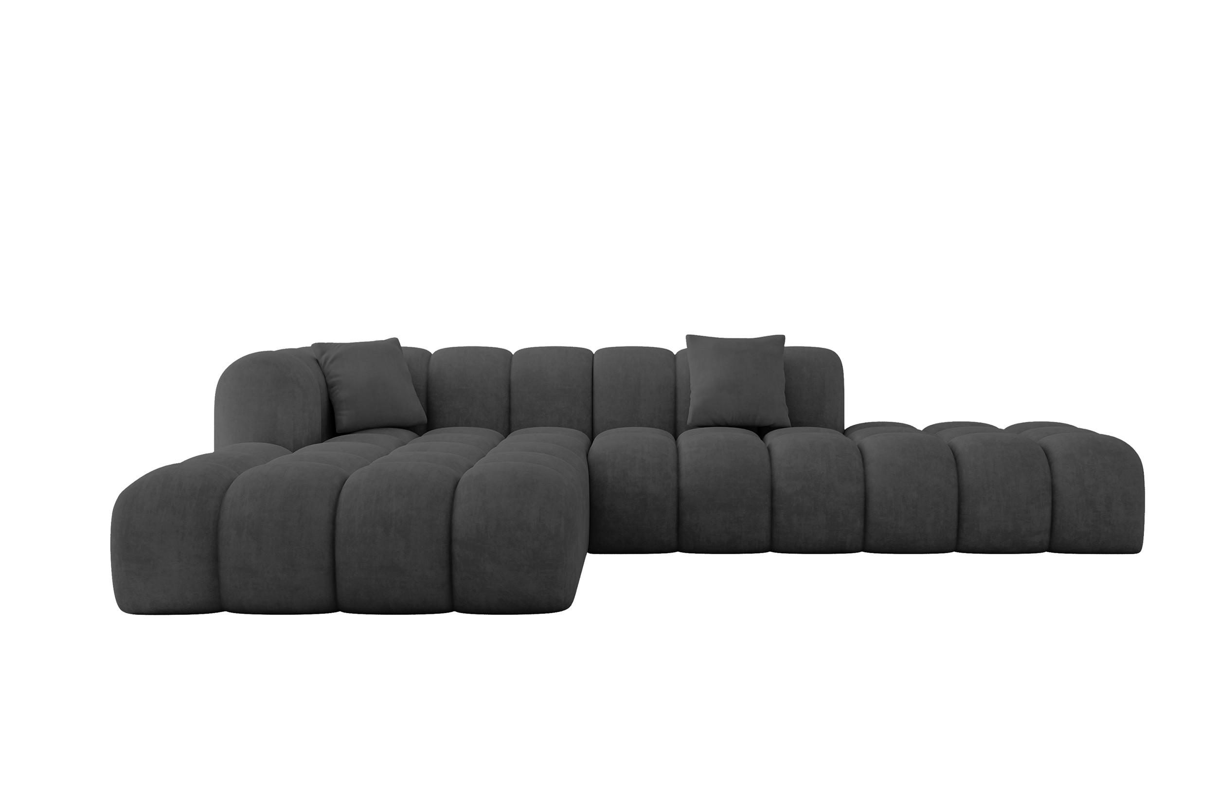 ECKSOFA Ottomane Links OLEA-L2 - 289x176x71 cm Anthrazit - Anthrazit/Schwarz, Holzwerkstoff/Kunststoff (289/176cm) - ALTDECOR
